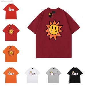 Drew Thirt Men Designer Smiley Sun Sun Giocamento Carte Tee Womens Graphic Printing Teste Summer Trend Short Short Chave Casual Shirts Top 7233