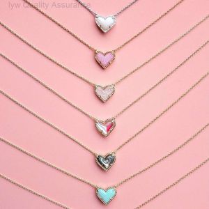 kendrascott necklace designer for woman kendras scotts luxury Moissanite necklace Ks New Love Titanium Steel Necklace Womens Peach Heart Clavicle Necklace