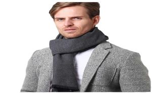 Scarves New Winter Cashmere Scarf Men Business Plain Color Pashmina Autumn Wool Scarves And Wraps Male High Quality Keep Warm L2203641107