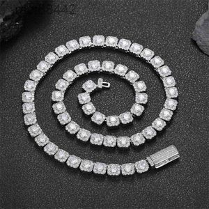 Hip Hop Necklace 7mm Flip Buckle Zircon Rock Sugar Chain Mens Jewelry with a High Grade and Small Stand