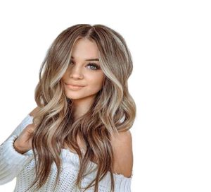 New fashion wig with big wave and linen brown mixed color long curly hair wig18229528344989