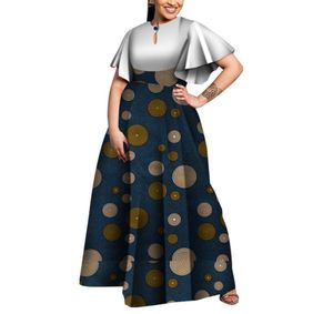 Plus -Size -Partykleider afrikanische Kleider für Frauen New Bazin Riche Stil afrikanische Kleidung anmutige Dame Print Wachs Kleidung WY55647314412