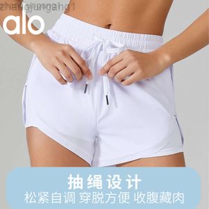 Desginer Alooo Yoga Shorts Woman Pant Top Women Shorts Womens Quick Dry Breathable Two Piece Fitness Anti Shining Marathon Running Pants