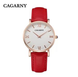 Cagarny Women Designer Fashion Casual Uhren Ladies Watch Lederband Gold Relojes de Marca Mujer3216709