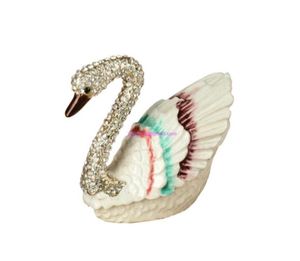 Swan rhinestone jewelry box decorative vintage boxes jewelled Trinket Box Collectible metal ornament giftware birthday wedding gif1357167