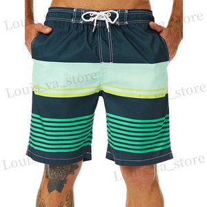 Mäns shorts Stripe Graphic Board Shorts 3D Tryckt Y2K Casual Beach Shorts Swimsuit Homme 2023 Summer Hawaii Surfing Short Pants Swim Trunks T240419