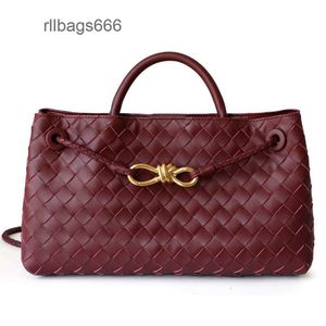 Nowe One West/East Womens Bottegs Rope Metal Quality Cowhide Torby Wheven Lady Totes Ha Andiamo Venetass Buckle Bluckle Wysoka skórzana Tote Ba Y485