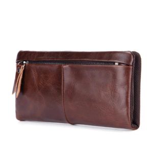 Wallets Hot Sale Men's Wallet Genuine Leather Men Clutch Wallet Fashion Brand Long Man Purses Cow Leather Card Holder Coin Pocket Purse