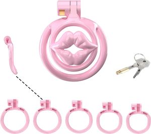 Sissy iffet kafesi erkekler için pembe iffet cihazları kilit tasarım küçük iffet kafesi erkek penis kafesi horoz kafes bdsm oyuncaklar seks (pembe, wx-3)