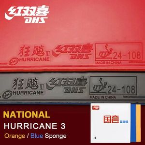 Original Hurricane 3 National Table Tennis Rubber Pips-In Blueorange Sponge Ping Pong Sponge Professional Rubber 240323