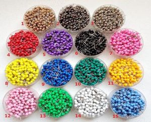 1 8 tum liten karta push pins karta tackar plasthuvud med stålpunkt 100 pcset 14 färger för option3914297