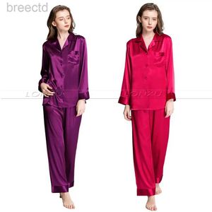 Kadın Uyku Salonu Kadın İpek Saten Pijama Set Pijama Pijama Seti PJS Slainwear Loungewear SMLXL2XL3XL PLUS BOYUT D240419