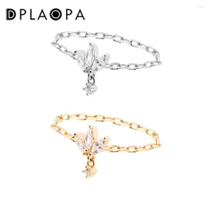 Cluster Rings DPLAOPA 925 Sterling Silver Marqulse Chain Women Luxury Ring 2024 Crystal Jewelry Slim Fine