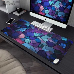 Mouse Pads Bilekleri Geometrik XXL Mousepads Bilgisayar Oyuncu Art Mousepad Büyük Mouse Pad Anti-Slip Hız Tablo Mats 500X1000mm MAUADE PAD Y240419