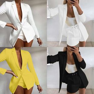 Suits Kadın Blazers South Butt Ceket Gündelik hafif hafif ince kat uzun kollu blazer ofis pantolon kadınlar için pantolon şık 230418