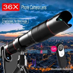 Telescópios Universal 4K 36x Zoom Telescope Lens Telescópio Lens de câmera de smartphone externo para iPhone Sumsung Huawei All Phone