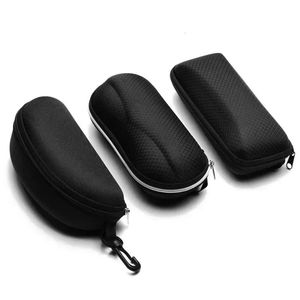 Casos de óculos de sol pretos Casos de óculos para mulheres Caixa de óculos com cordão de zíper de lançador Sacos de óculos Hard for Men Eyewears Saco de pano 240419