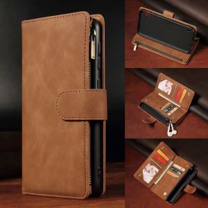 Wallets Leather Wallet for Oneplus 7t Pro Pro7t Zipper Case for Oneplus 7 7t 7pro Pro7 Gm1910 Gm1911 Gm1913 1915 1917 Phone Cover