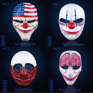 Máscara por atacado PVC Halloween Scary Plown Party Payday 2 para máscaras de cosplay de máscaras P072610 S P07610