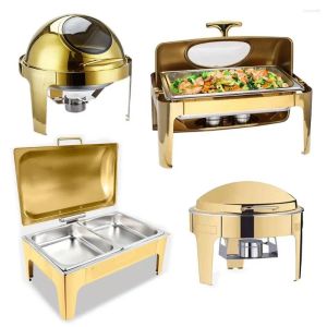 Sets Geschirrsets Dubai Preis längliche Spreusgerichte Buffet Gold de Lux Serviergericht Chafing zum Catering