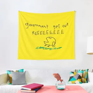 Tapestries Government Get Out REEEEEEE - Libertarian No Step On Snek Snekright Don't Tread Me Style Frog Memes Yellow HD HI Tapestry