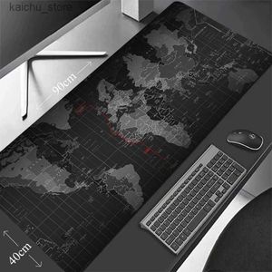 На запястье мыши на запястье Rests Mouse Pad Map Gaming Mouseepad Computer Cheepboard Mat XXL Большой подушка 900400 ковров настольный столик для мыши черный Y240419