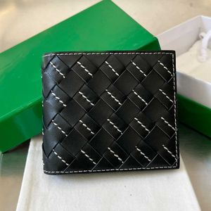 メンウォレットカードホルダーデザイナーカードホルダートップミラー品質財布本物のレザーステッチ織り財布豪華なデザインコインポーチ付き箱付き