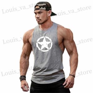 Herren T-Shirts neue Mode reine Baumwoll-Slveless-Hemd-Weste Herren Shirt Herren Unterhemd Bodybuilding Übung Vest Me T240419