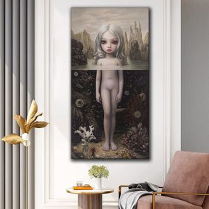 Aurora di Mark Ryden Surrealist Wall Art Canvas dipinto Poster cartone animato Stampe classiche famose immagini da parete per decorazioni per soggiorno