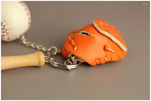 Keychains 3PCS Sports Memorabilia Baseball Bat Key FOB Holzstange Bag Anhänger Fan liefert kreative Schmuckgeschenke