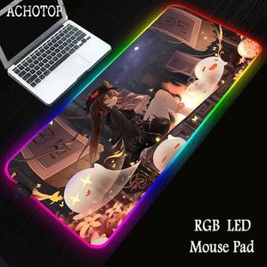 Myse podkładki na nadgarstki spoczywa Genshin Impact RGB Myszka Mysa duża mata gier MAZ MAT Prędkość LED LED Anime Mousepad Gamer XXL 1000X550 Klawiatura komputerowa Mat Y240419