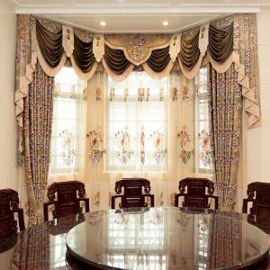 Curtain Curtain European Luxury Jacquard Curtains for Living Dining Room Bedroom Villa Blackout High Precision 4D Embossed Highgrade 23101