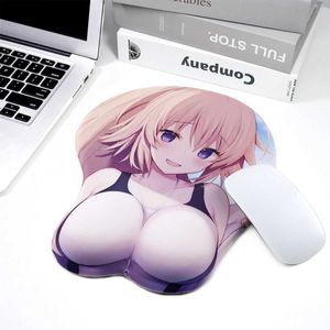 Muskuddar handled vilar datormusdyna 3D bröstmus pad anpassad söt tecknad enkel animationsspel spel silikon personlighet y240419
