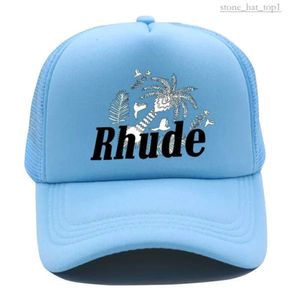 Rhude Hat Fashion Green Mesh Patchwork Baseball Cap Men Men Women Emelcodery Unisex Rhude Collection