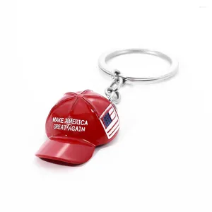 Keechhains Red Hat Trump Keychain Freedom Make America RGEAT Again Hing Ring Fashion Nation Holder per uomini Accessori per gioielli da donna