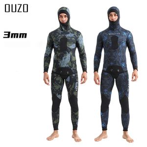 m män spearfishing wetsuit kamouflage neopren onepiece dykning för dykning gratis jumpsuit kall vatten baddräkt 240409