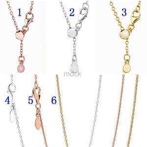 Pendant Necklaces Rose Gold Silver Shine Anchor Sliding Clasp Chain Necklace For Women Wedding Gift Europe Jewelry 925 Sterling Silver Necklace 240419