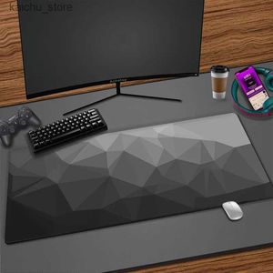 Mouse Pads Wrist Rests Large Gamer Mouse Pad Black And White Gaming Accessories Office Computer Carpet Keyboard Mousepad XXL PC Laptop Desk Mat 900x400 Y240419