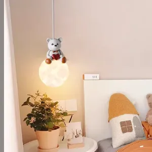 Lâmpada de parede Lâmpadas de urso branco LED LEITO DE CRIANÇAS FILHAS MINIMALISTA AFORMA