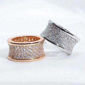 Anéis de casamento Design de luxo S925 STERLING SLATER FULLO DE DIRADE