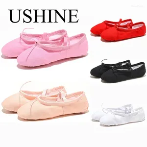 Scarpe da ballo ushine girls ballet shoe kids pantofole tela professionale soft sole femmina yoga palestra