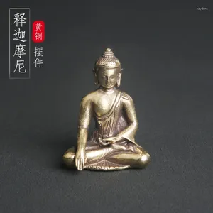 ネックレスイヤリングセットブラス瞑想サキアムニの仏像は、デスクトップで宗教的なアイドルを崇拝しています。家の装飾アクセサリー