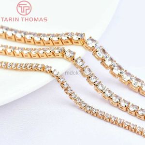 Pendant Necklaces (5913)50CM 4MM 3MM 2MM 24K Gold Color Brass with Zircon Necklace Bracelet Chains Quality Diy Jewelry Findings Accessories 240419