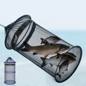 Acessórios Acessórios de pesca Praia penteando lagosta de caranguejo antijump pocket peixe cesto de camarão portátil balde de pesca portátil Quick seco pequeno MES