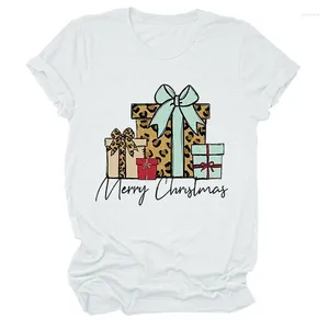 女性用TシャツギフトウーマンTシャツメリークリスマス半袖ティートップカジュアルメスシャツグラフィック