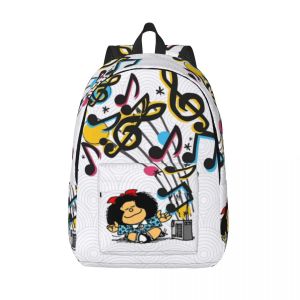 Torebki mafalda muzyka vintage plecak dla chłopca dzieci studenckie torby szkolne torby przedszkola przedszkola przedszkola torba na zewnątrz