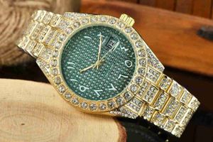 Fashionable and Elegant Labor Family Three Full Diamond Calendar Mens and Womens Watches