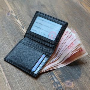 Wallets Cowhide Small Man Wallet Solid Color Slim Mini Money Bag Minimalist Design Genuine Leather Short Purse For Men