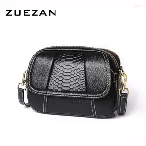 Torby na ramię - 3 USD ZIP 2 paski serpentynowe klapę kobiet oryginalną skórzaną torbę na naturalne krakiem Cross Body Messenger T099