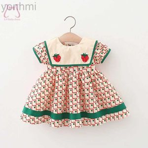 Vestidos femininos de verão roupas de criança simples manta xadrez meninas vestidos de manga curta Crianças da moda de moda de 0 a 3 anos de idade